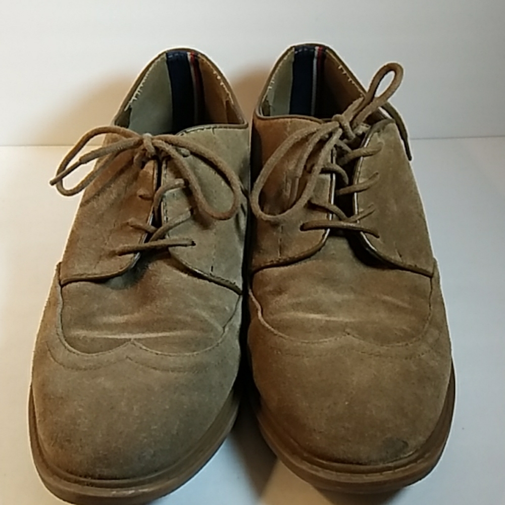 Tommy Hilfiger Womens Brown Suede Wingtip 8.5M